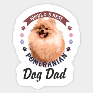 Pomeranian, World's Best Dog Dad Sticker